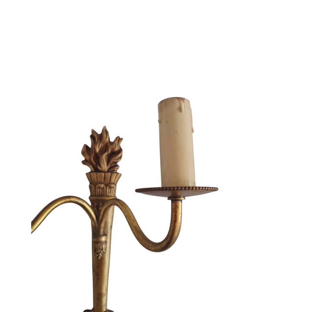 A Pair Of Louis XVI Brass Wall Sconces, 20th Century