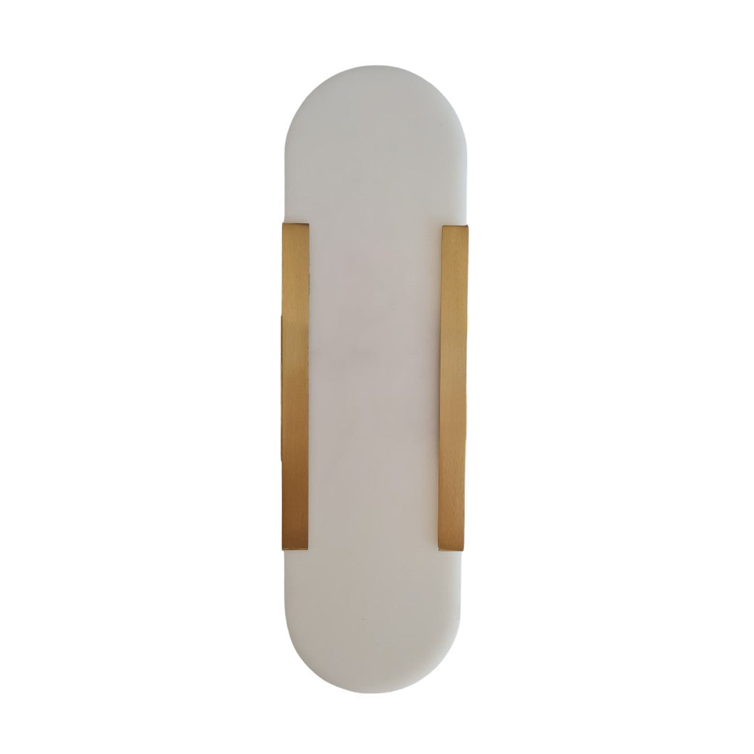 Alabaster and Brass Wall Sconce