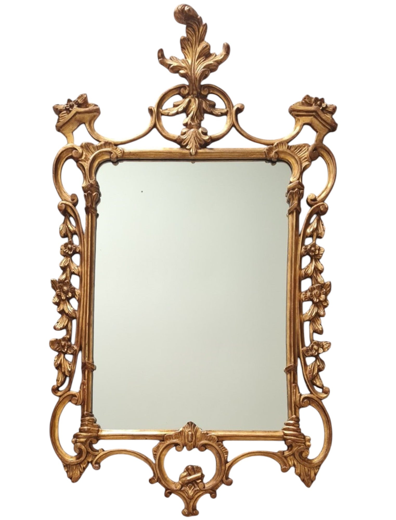 George III Giltwood Mirror – elegant mirror with Prince of Wales Feather Cresting, showcasing classic 18th-century craftsmanship.