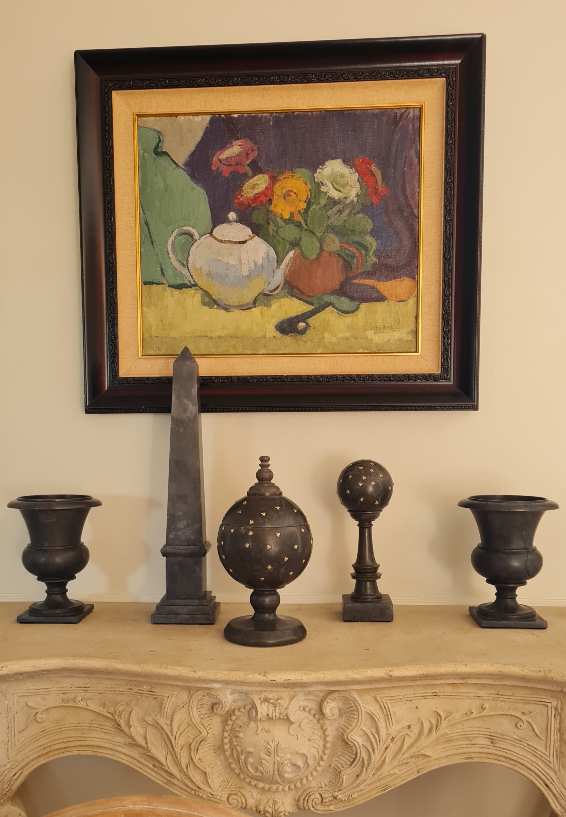 Grey-Black Marble Obelisk