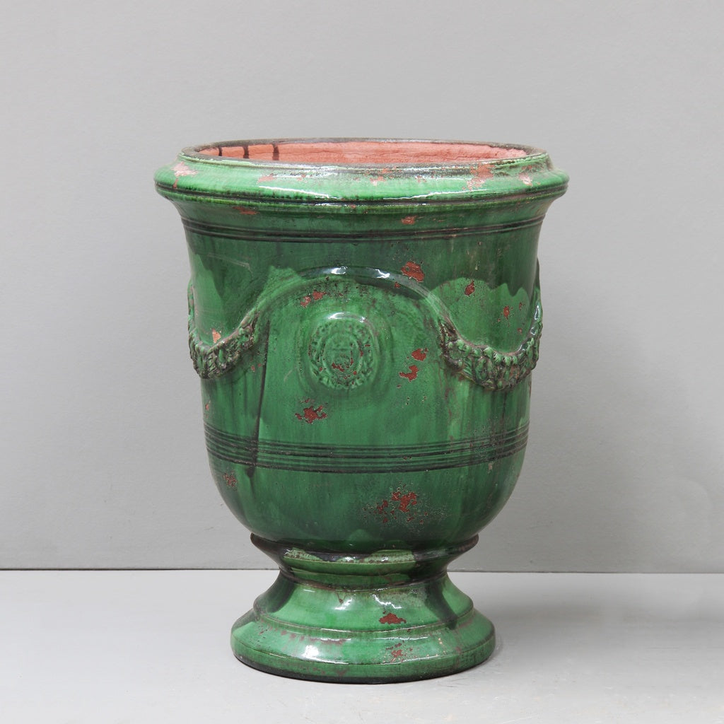 Aged Green Traditional Anduze Urn