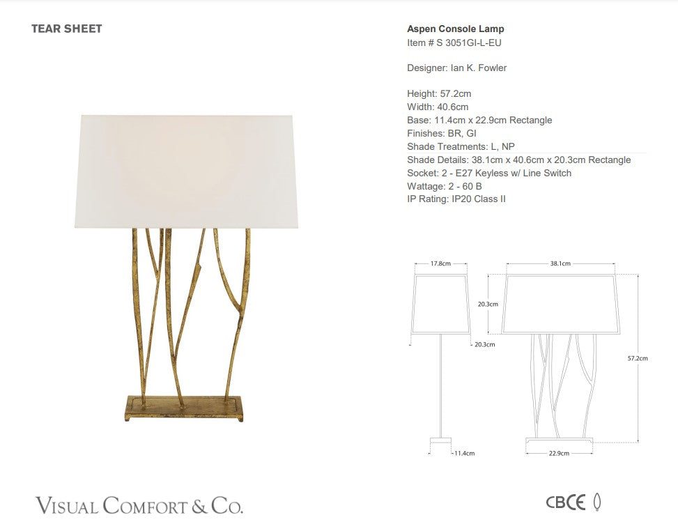 Visual Comfort Ian K. Fowler Aspen Console Table Lamp