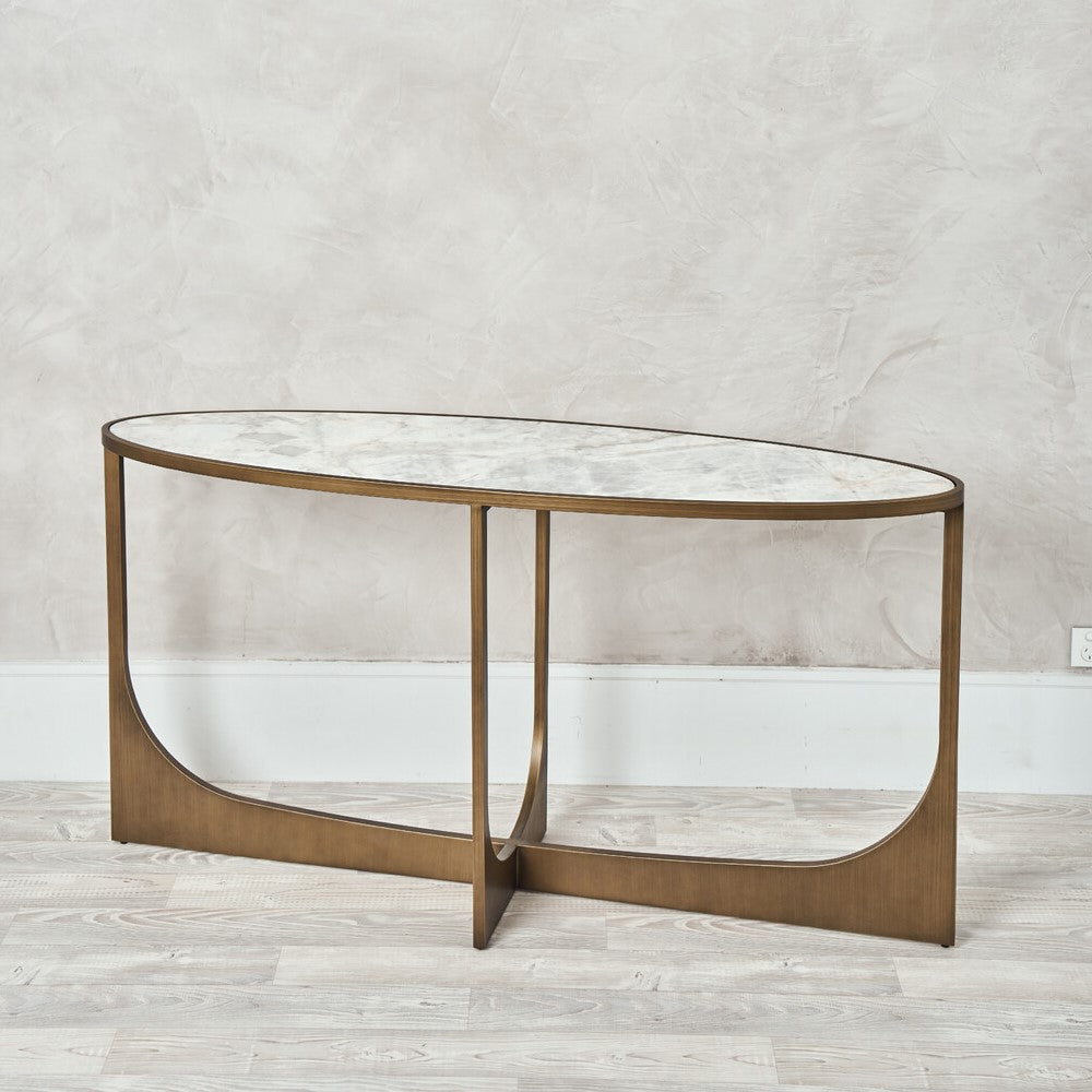 Ludwig Marble and Brass Console Table