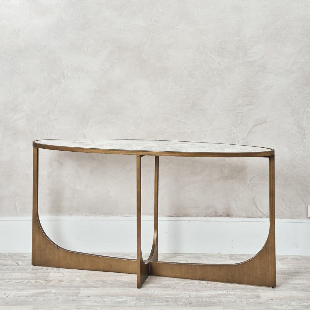 Ludwig Marble and Brass Console Table