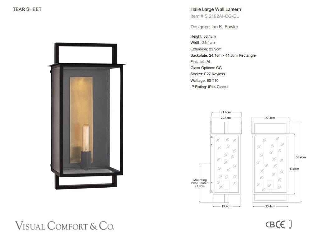 Ian K. Fowler Halle Large Wall Lantern