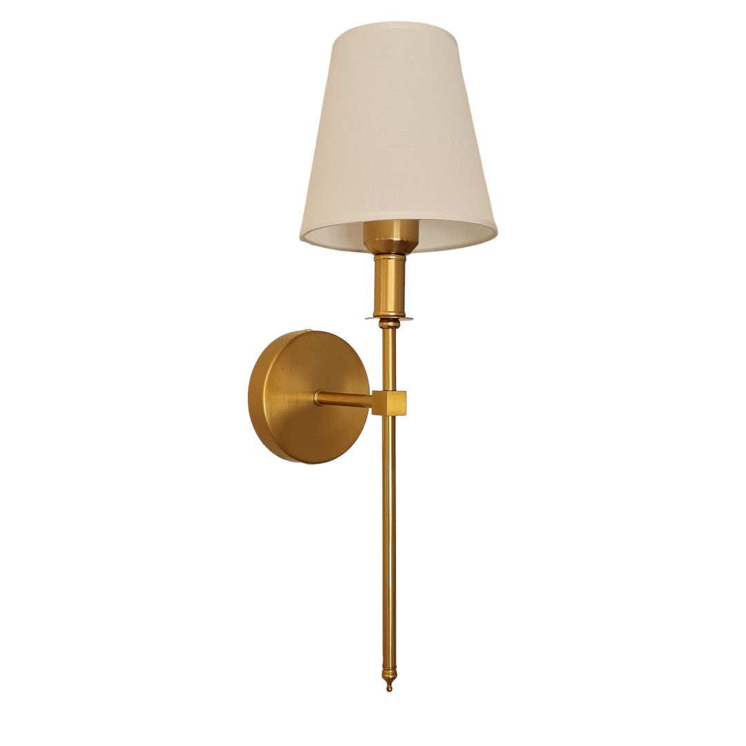 Brass Wall Light II with White Shade