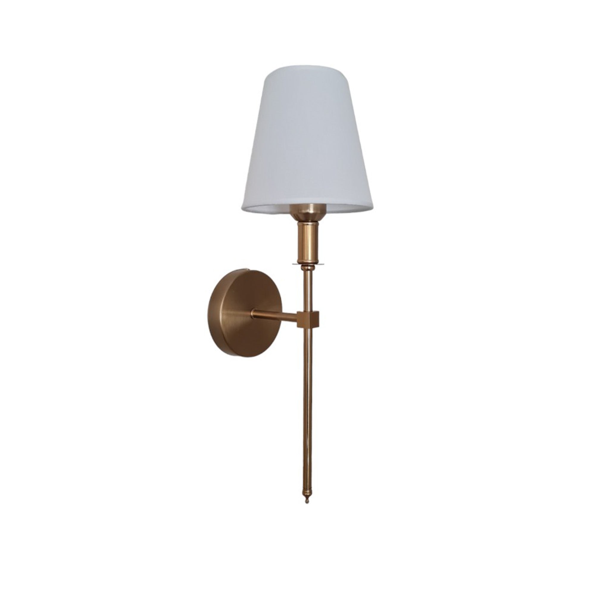 Brass Wall Light II with White Shade