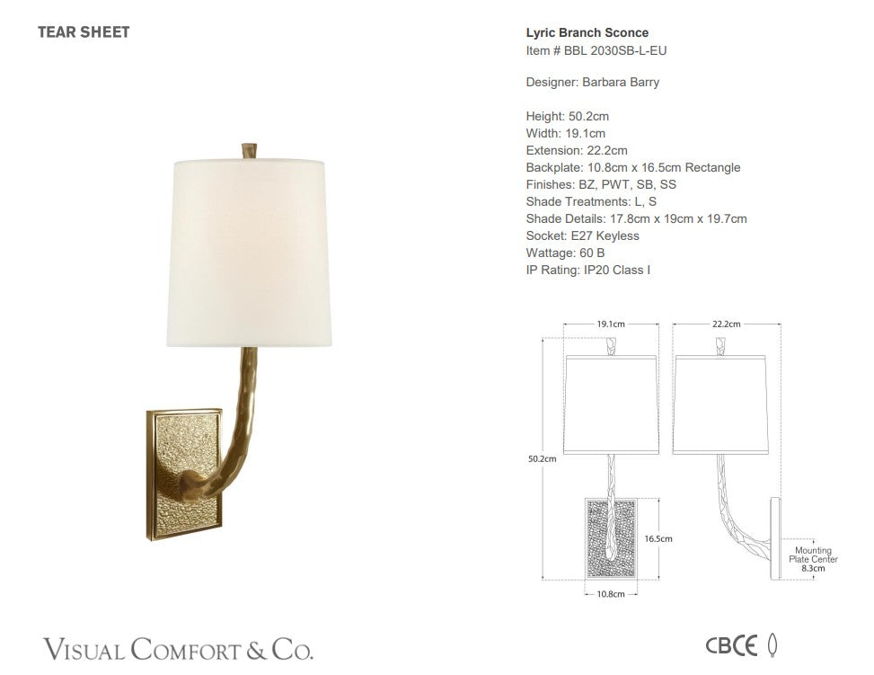 Visual Comfort Barbara Barry Lyric Branch Sconce