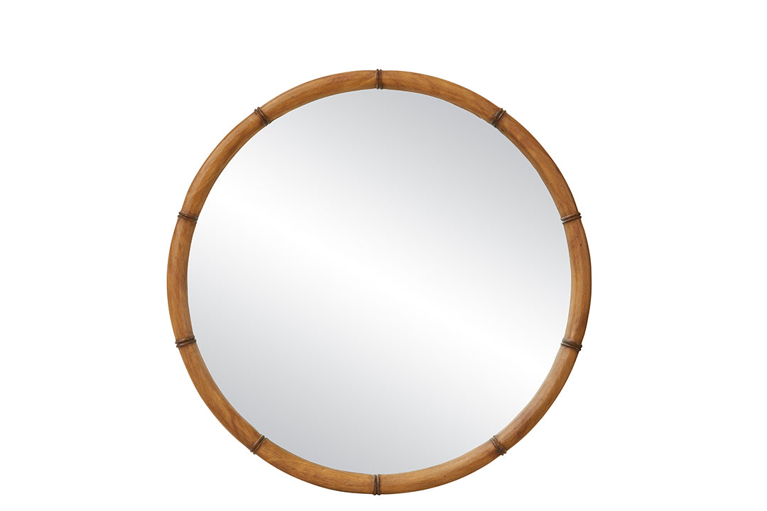 Colonial Bamboo Round Mirror