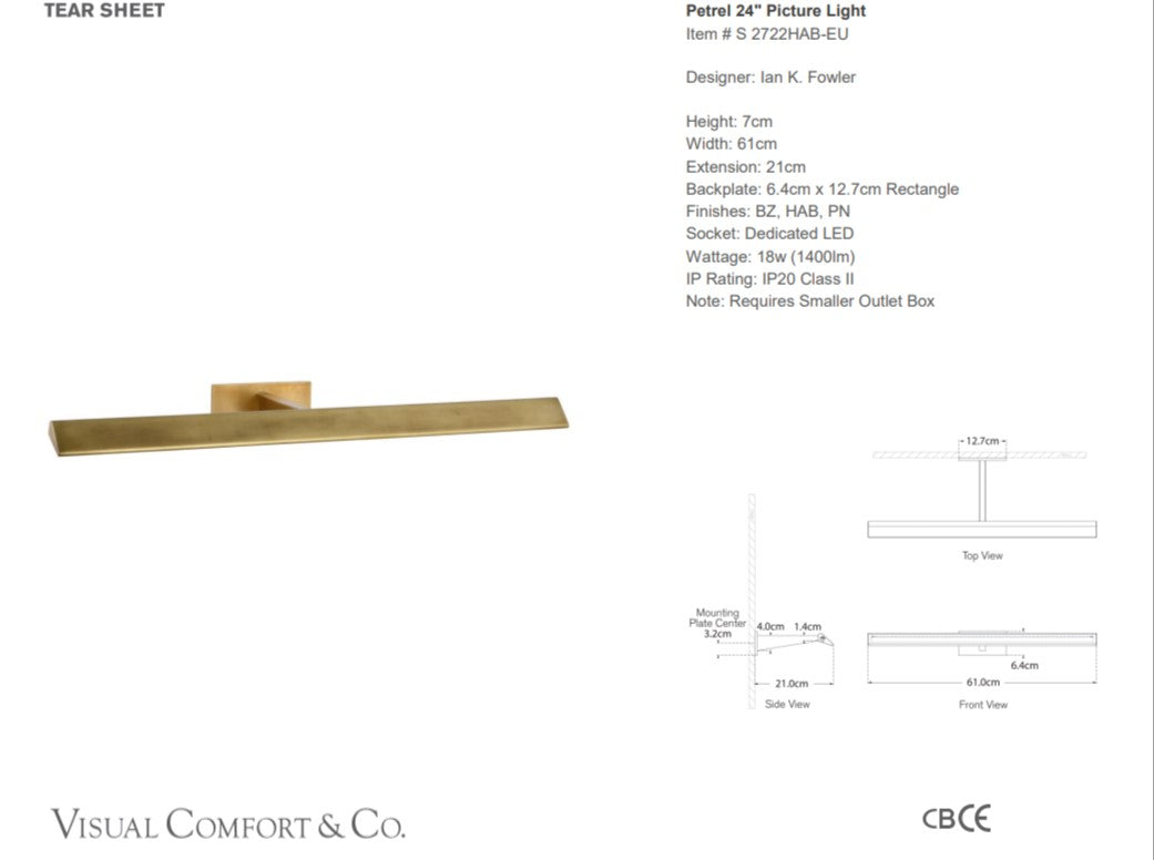 Visual Comfort Ian K. Fowler Petrel 60cm Picture Light
