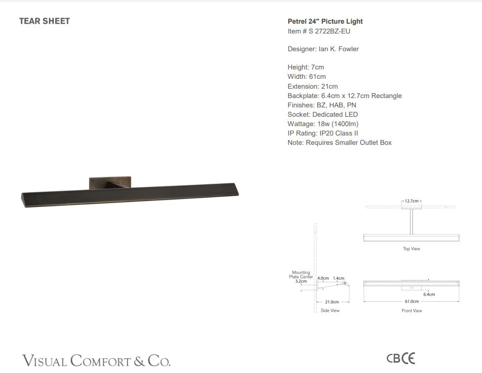 Visual Comfort Ian K. Fowler Petrel 60cm Picture Light