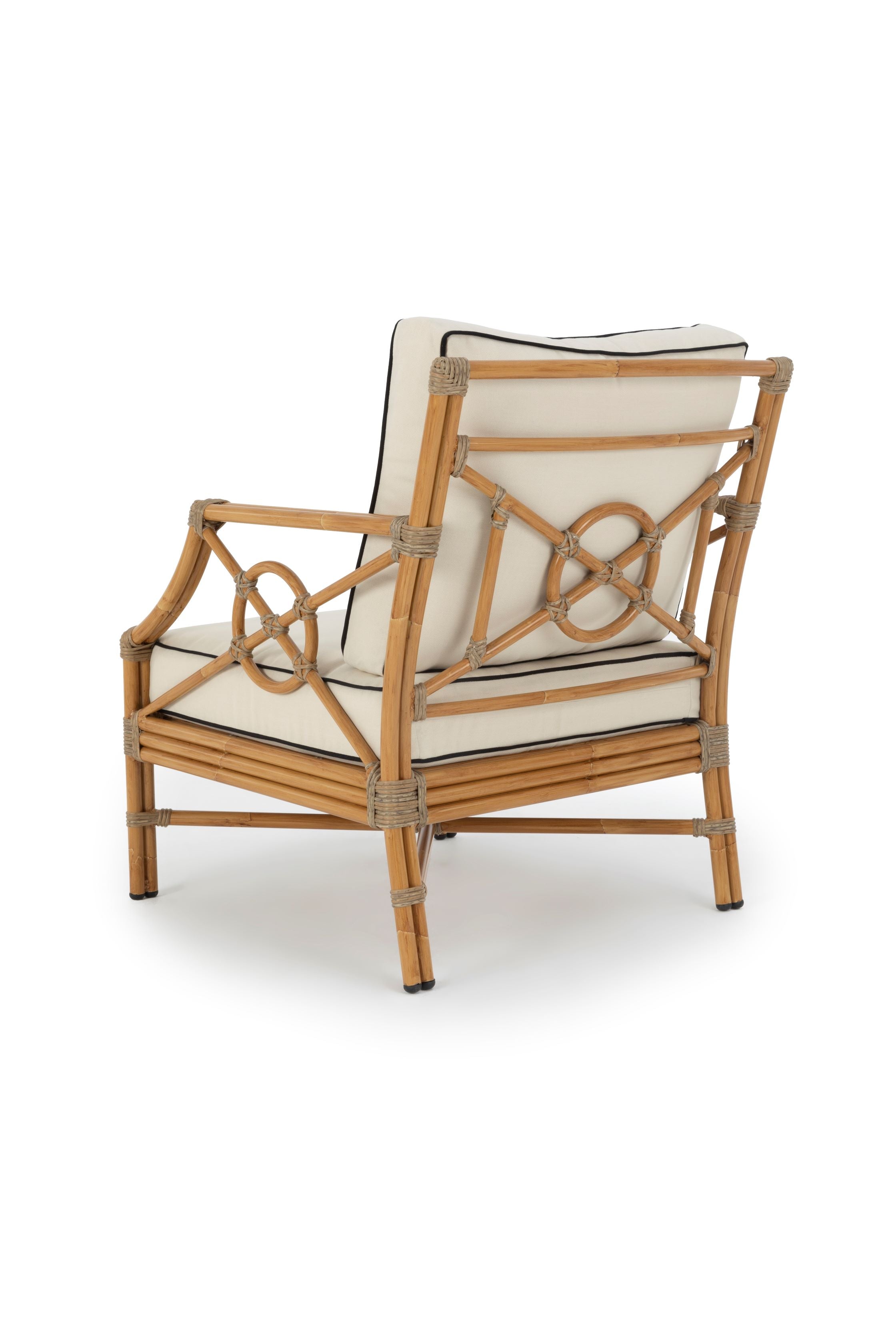 Outdoor armchair and ottoman set in Orient style.