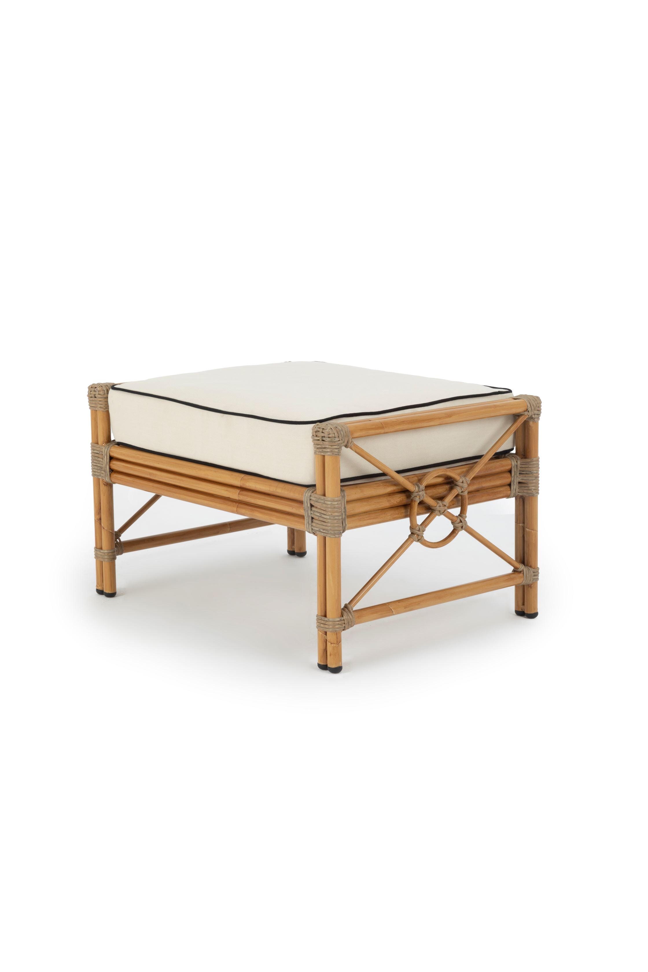 Outdoor armchair and ottoman set in Orient style.