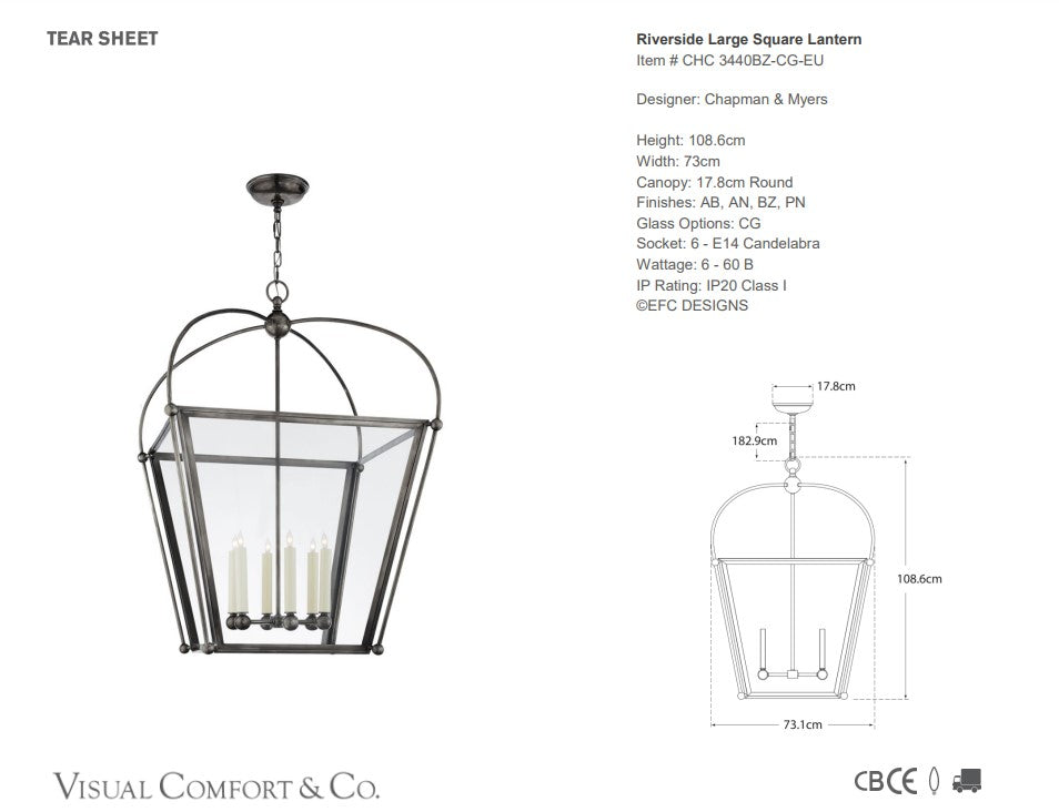Visual Comfort Chapman & Myers Riverside Lantern
