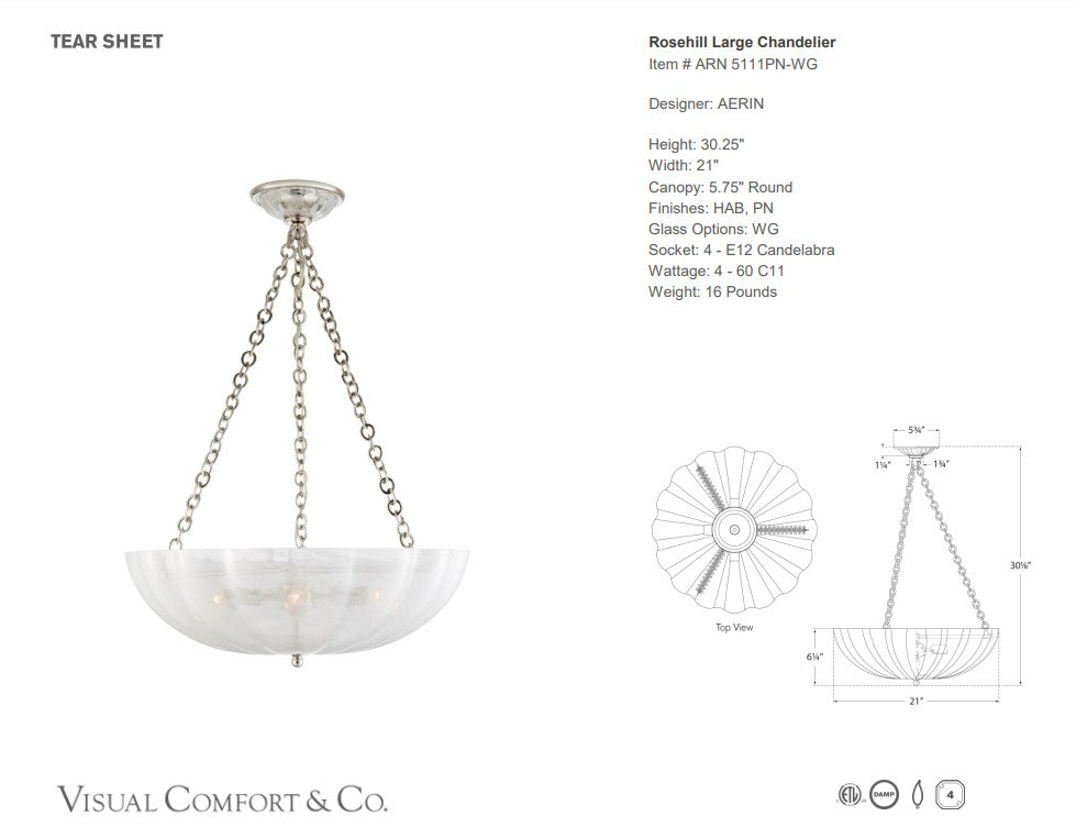 Visual Comfort - AERIN Rosehill Large Chandelier