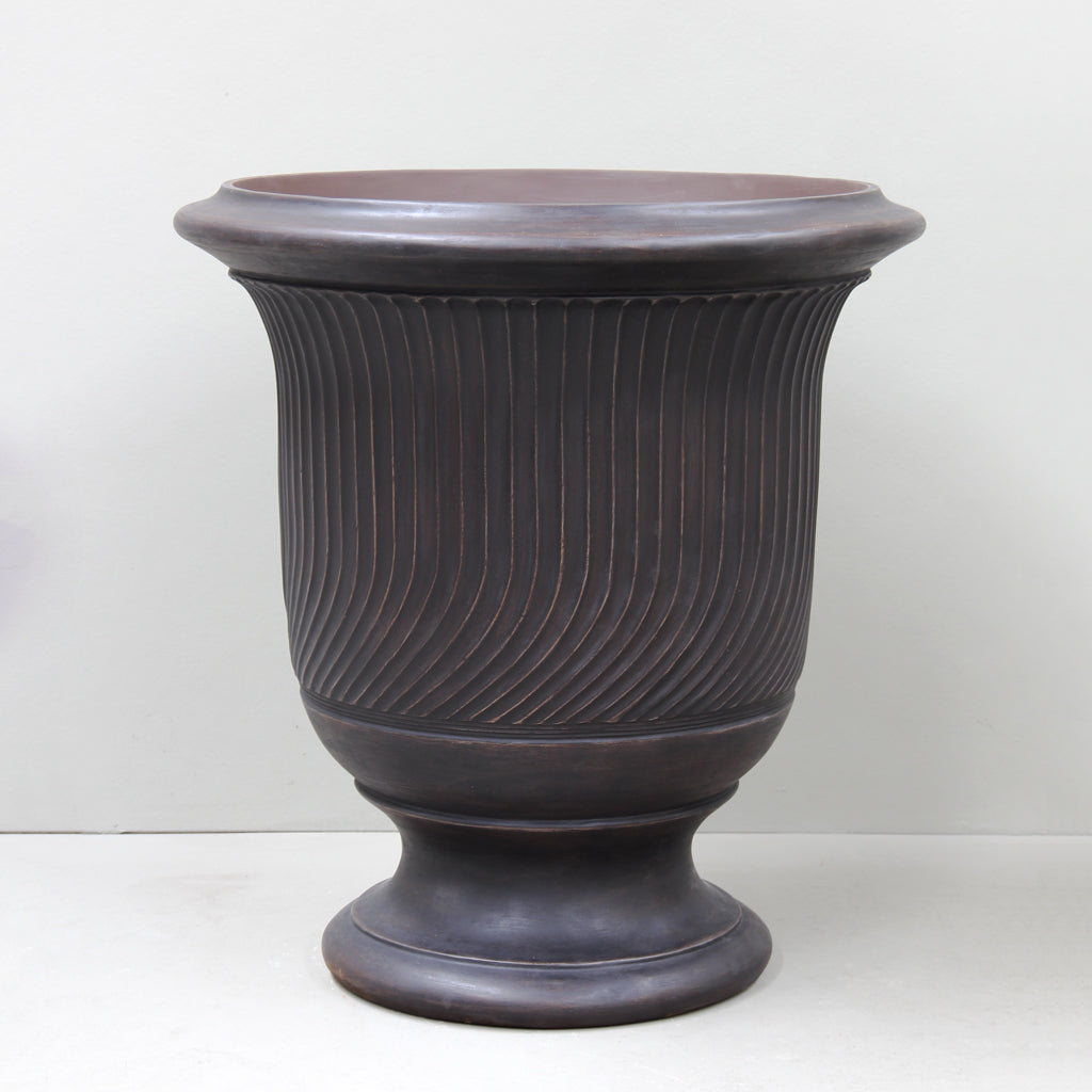Striated Anduze Style Urn Large - D88cm x H100cm - Pietro Stoneware