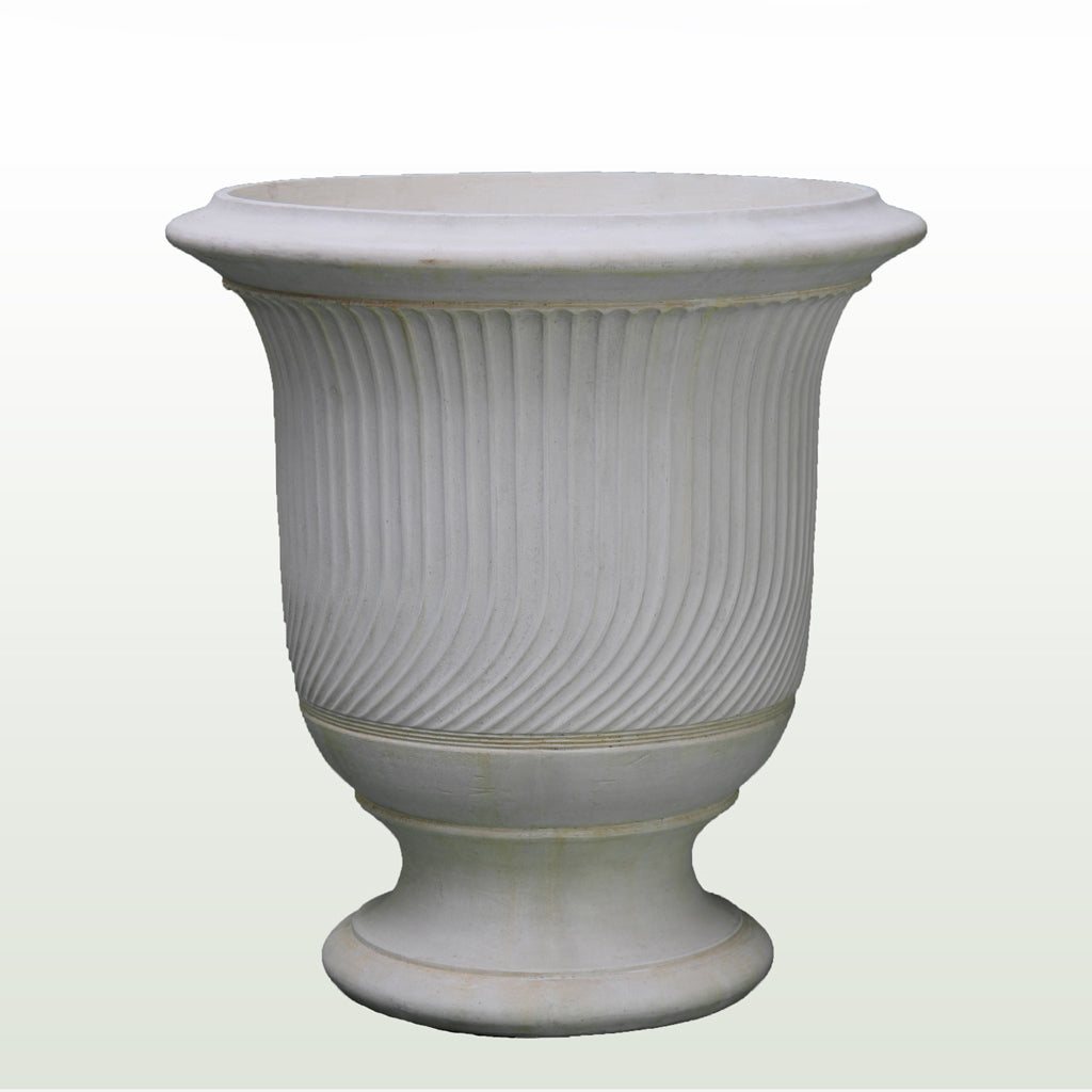 Striated Anduze Style Urn Large - D88cm x H100cm - Pietro Stoneware