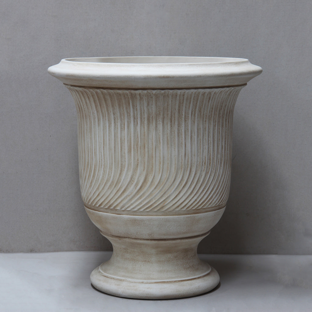Striated Anduze Style Urn Large - D88cm x H100cm - Pietro Stoneware