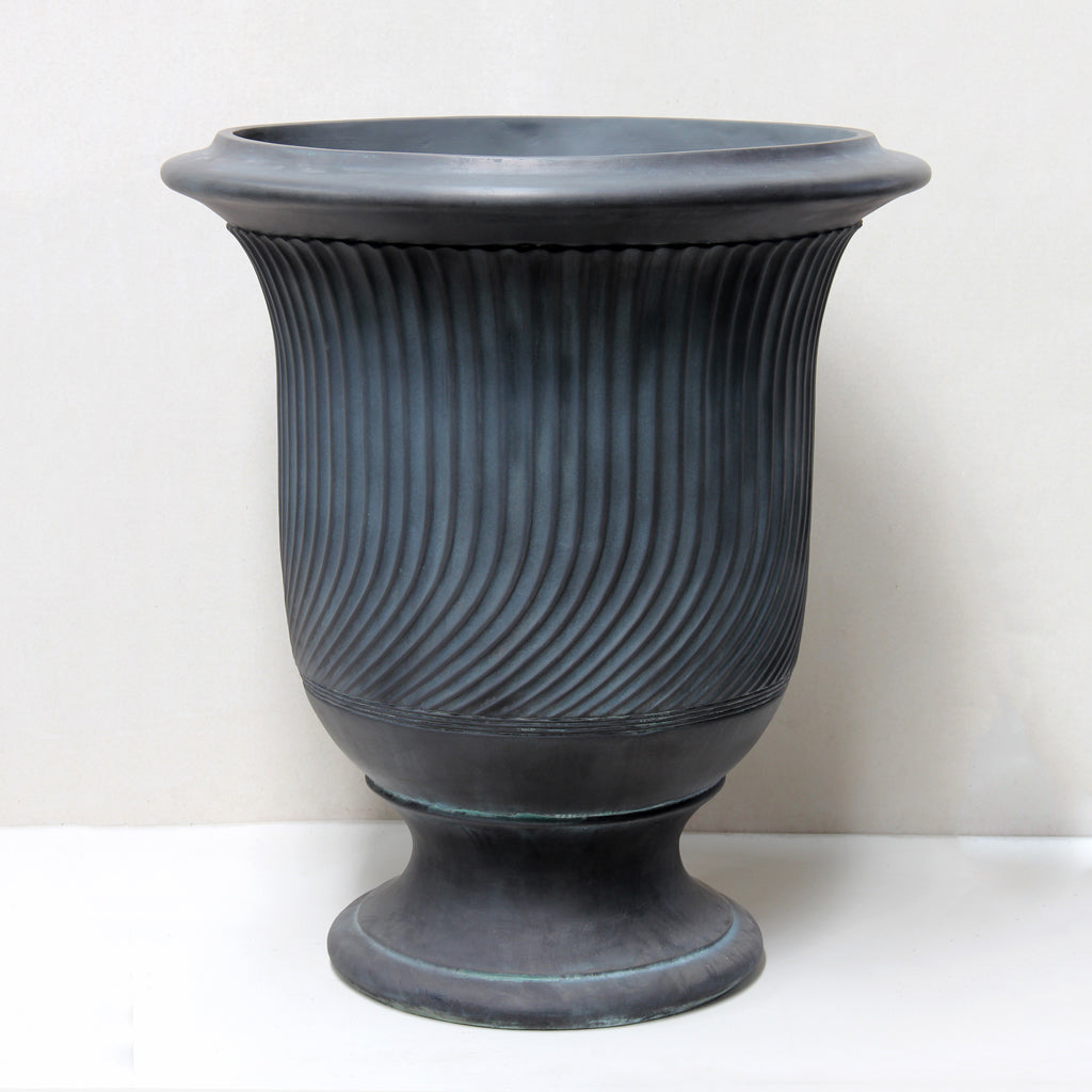 Striated Anduze Style Urn Large - D88cm x H100cm - Pietro Stoneware