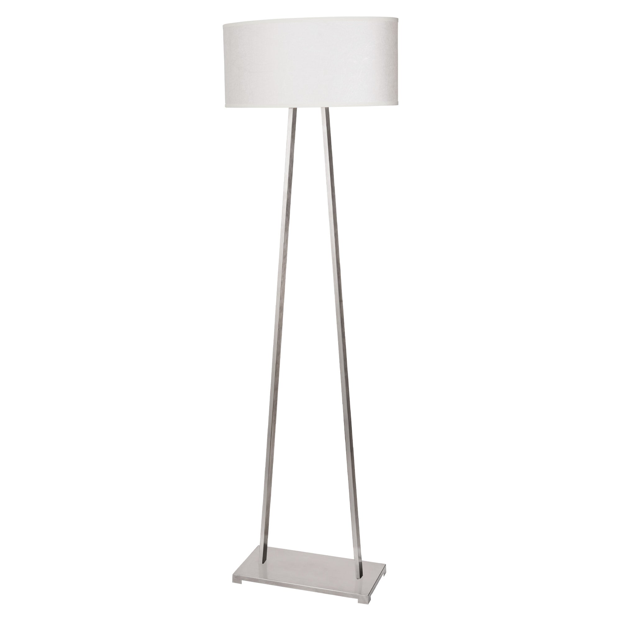 "A" Frame Brushed Nickel Floor Lamp with Oval Shade - Oscar and Mila