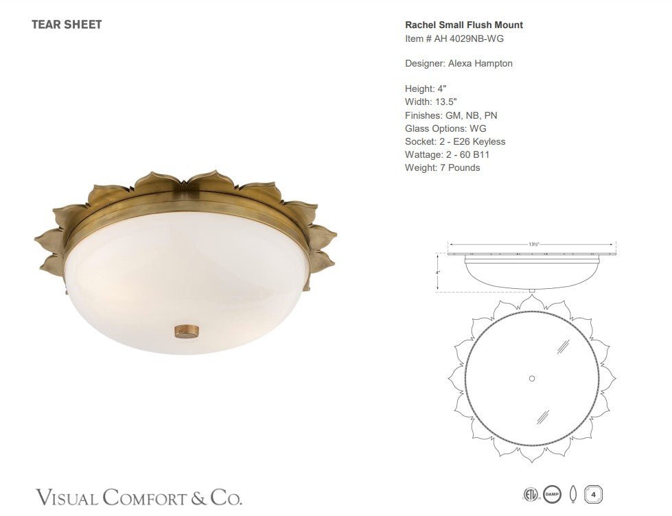 Alexa Hampton Rachel Small Flush Mount - Oscar and Mila