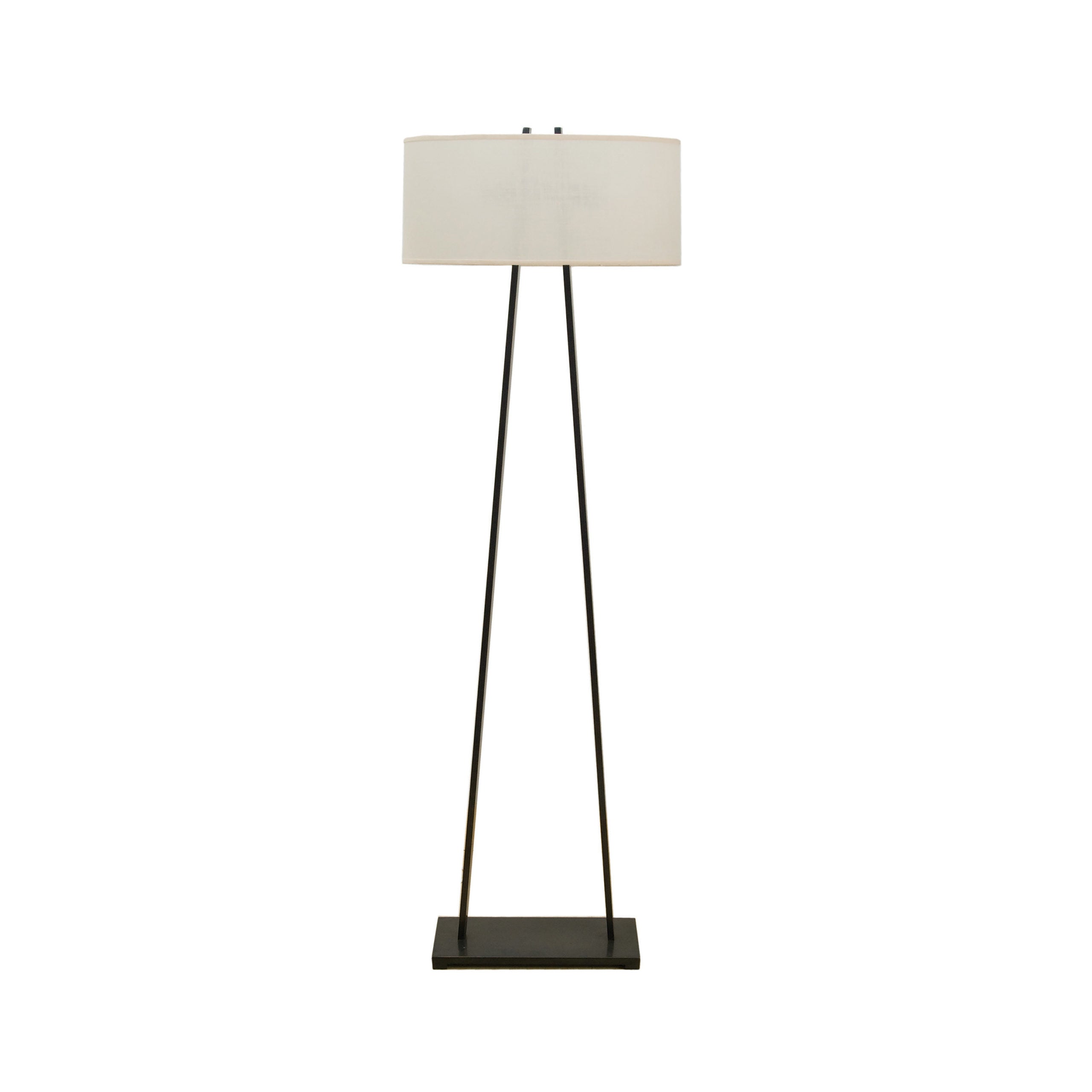 "A" Frame Bronze Floor Lamp with Oval Shade
