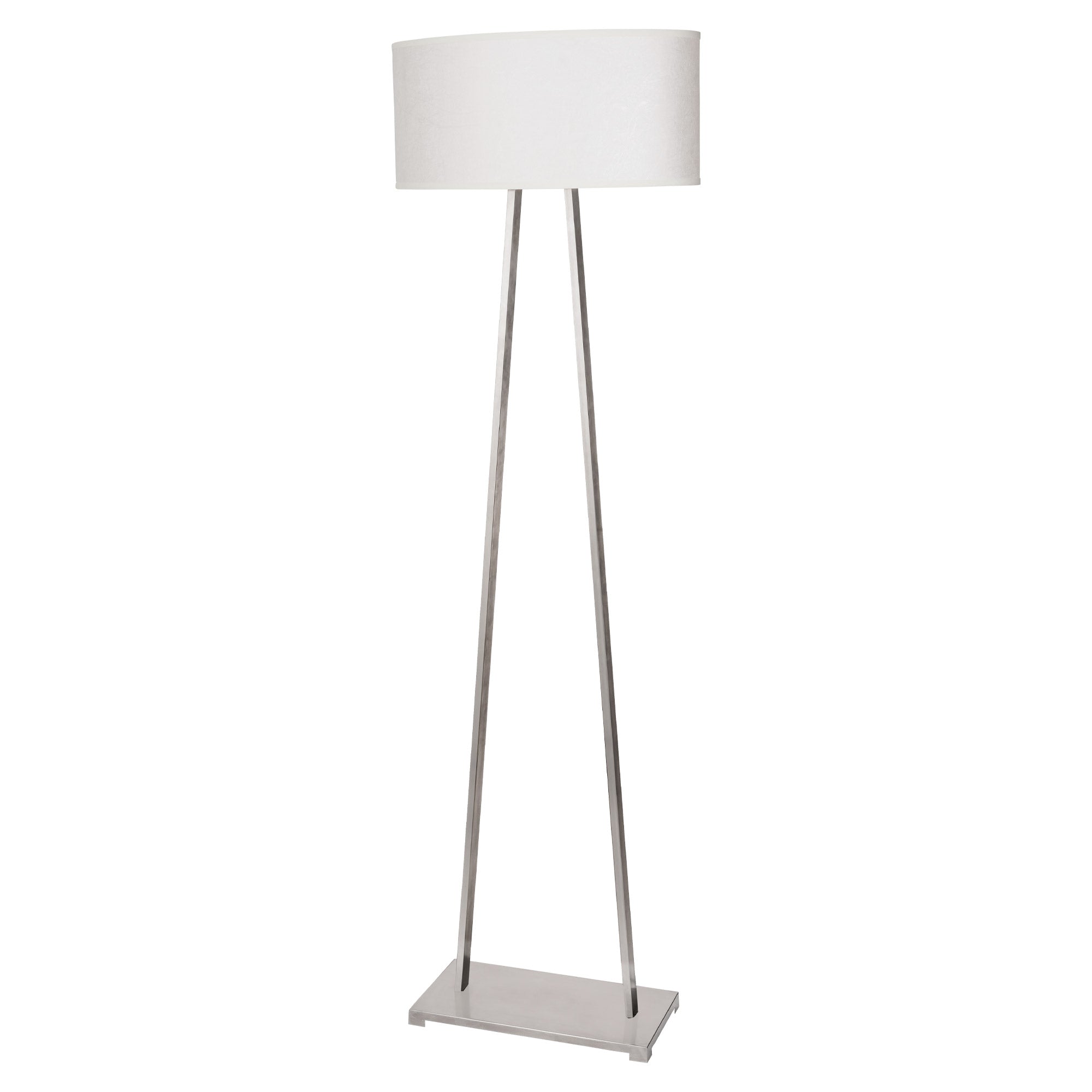 "A" Frame Brushed Nickel Floor Lamp with Oval Shade