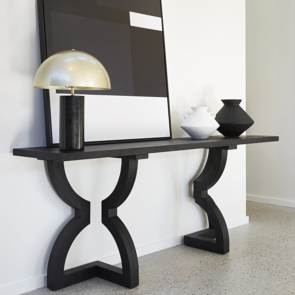 Houga Console Satin Black Oak
