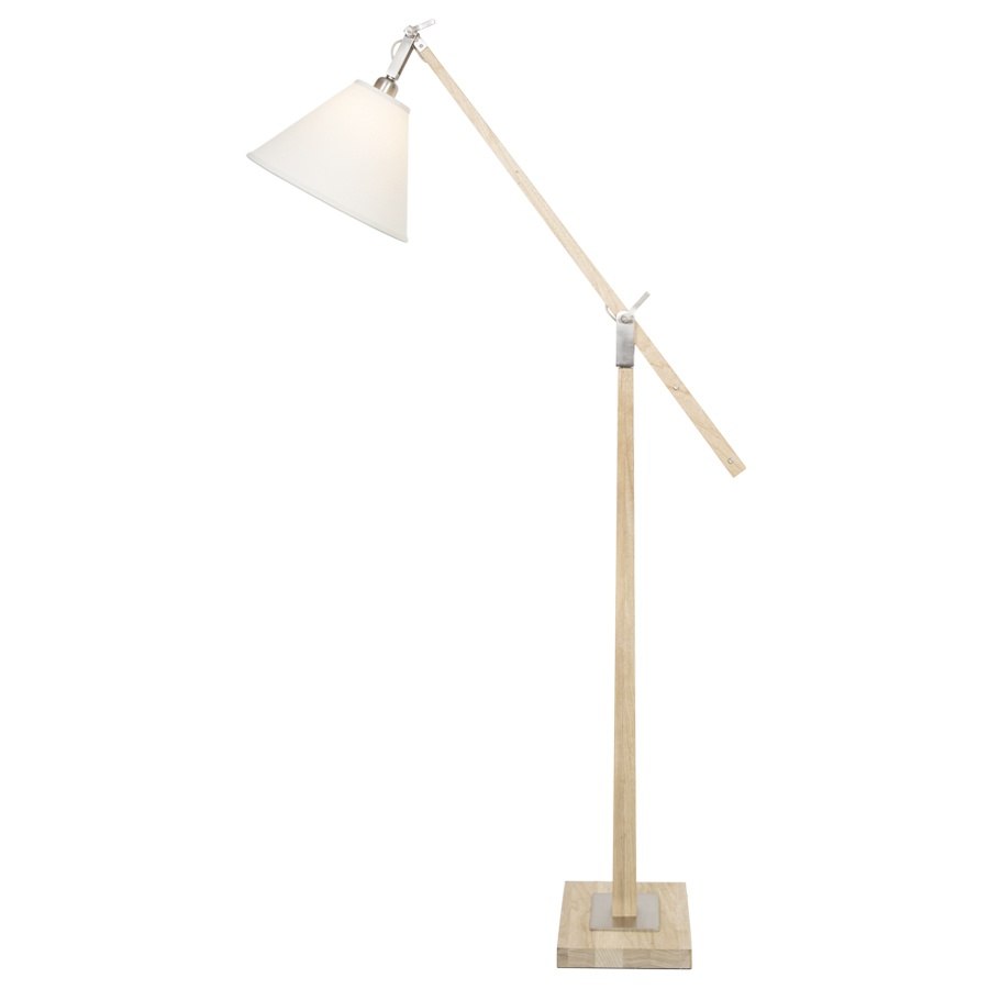 Timber Floor Lamp with Adjustable Arm with Empire Shade
