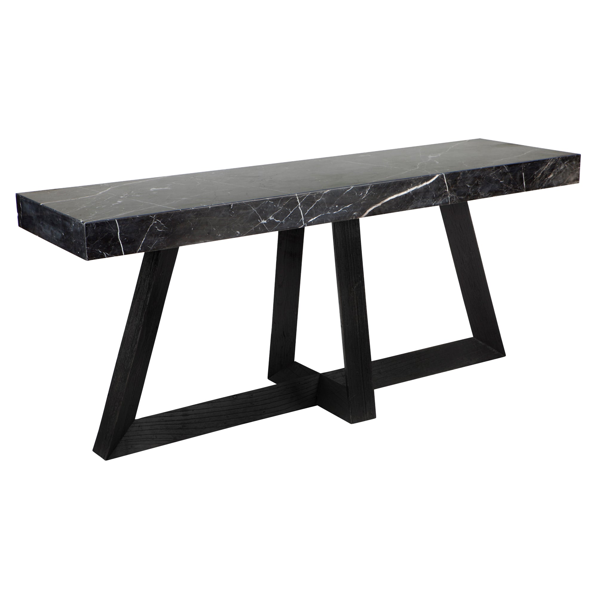 Hornsby Black Marble Console Table