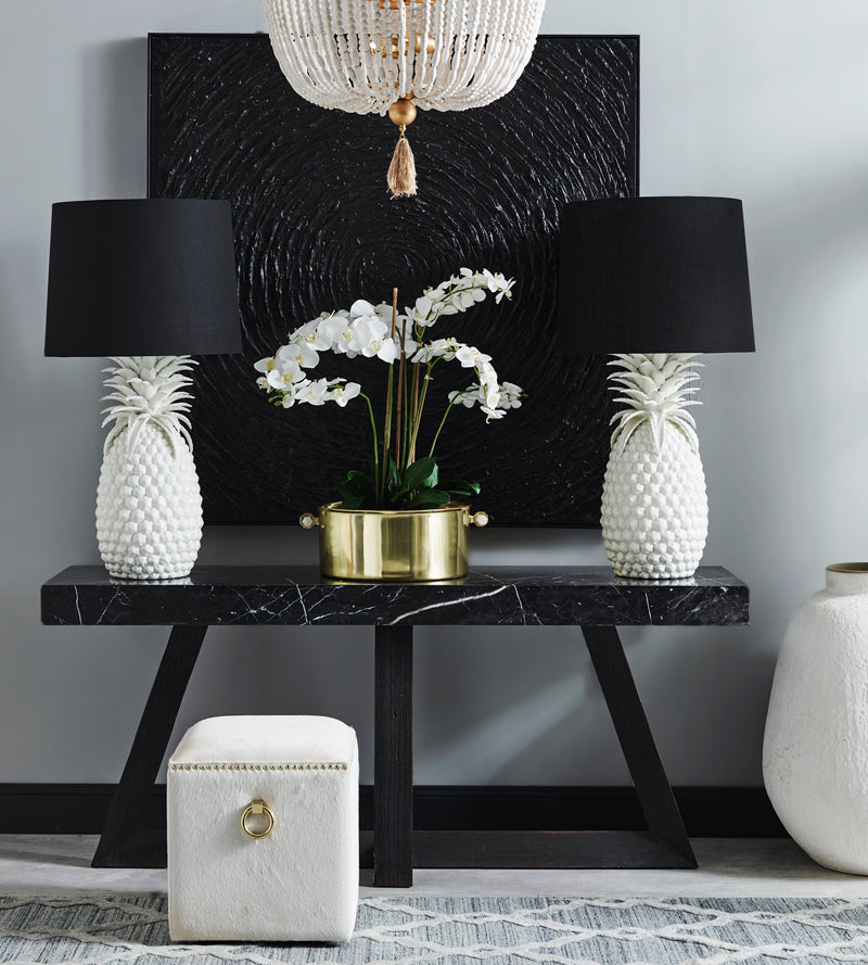 Hornsby Black Marble Console Table