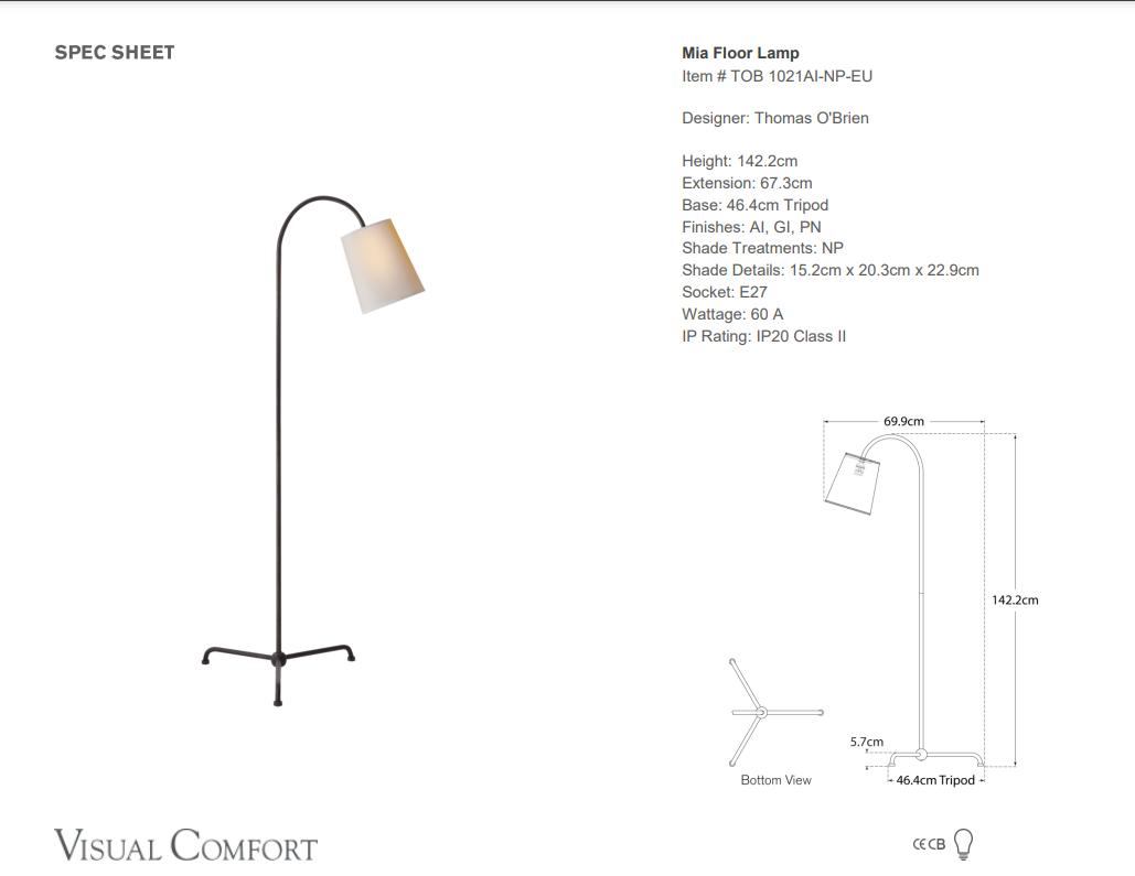 Visual Comfort Thomas O'Brien Mia Floor Lamp