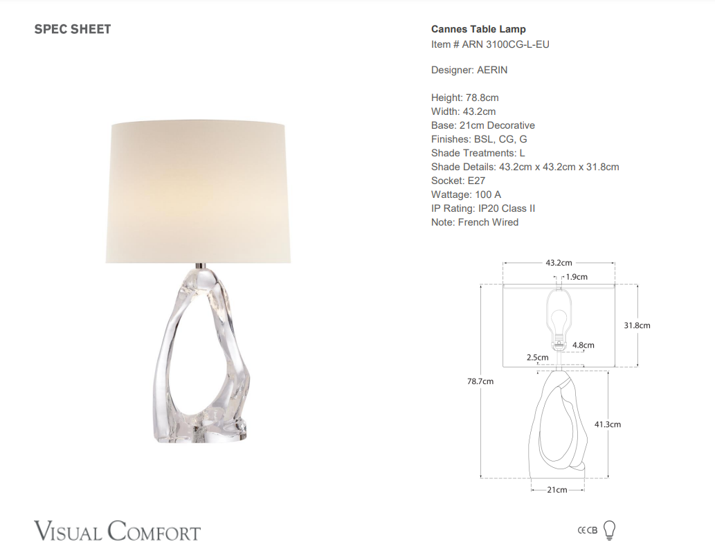 Visual Comfort AERIN Cannes Table Lamp