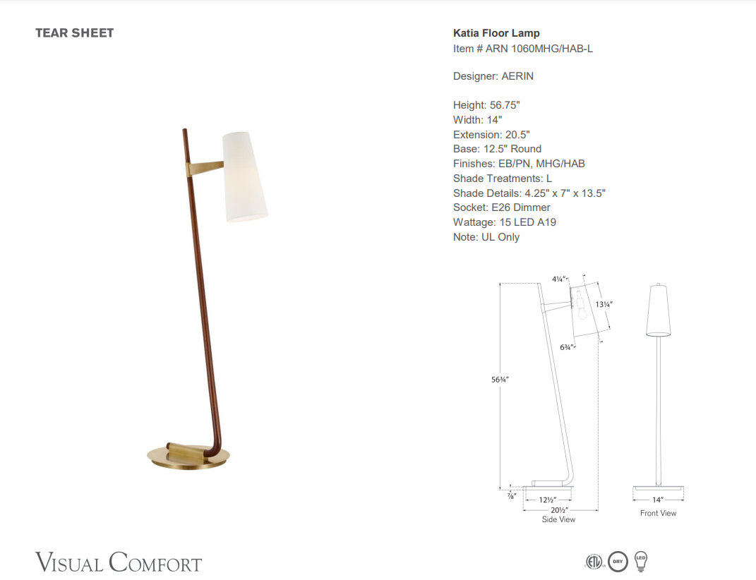Visual Comfort AERIN Katia Floor Lamp
