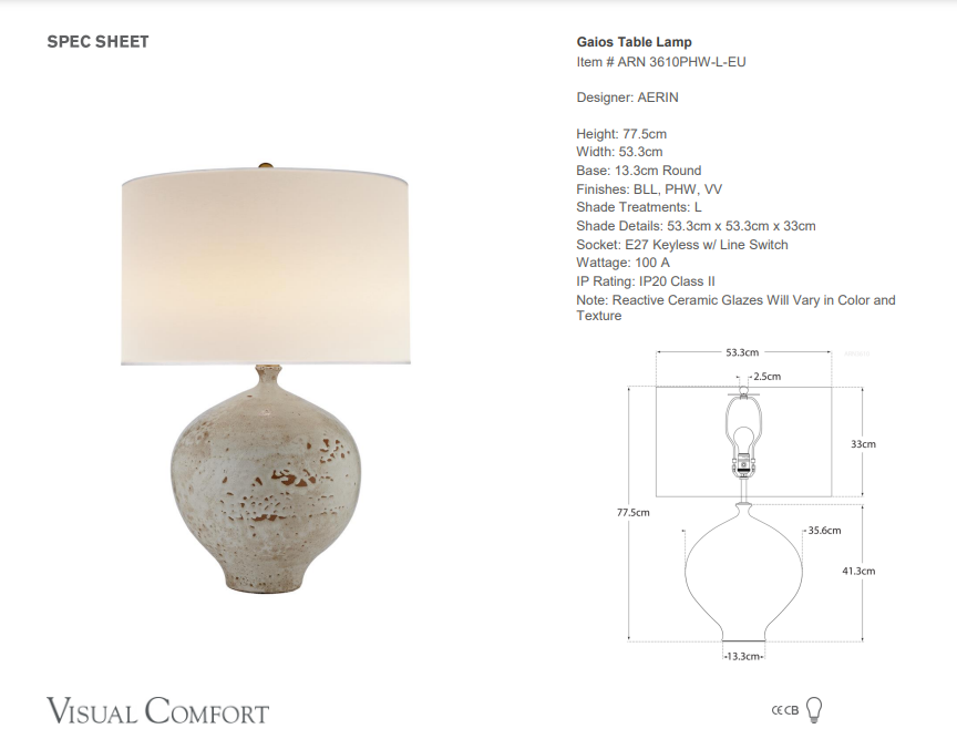 Visual Comfort AERIN Gaios Table Lamp