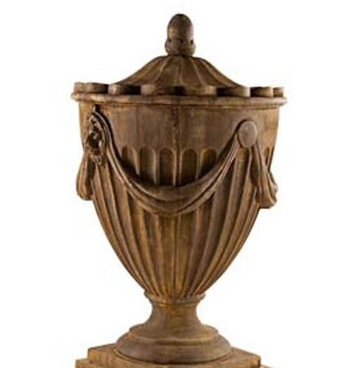 Classical Robert Adams urn and plinth in Pietro stoneware