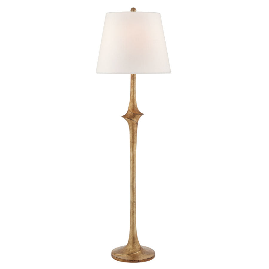 Chapman & Myers Bates Large Sculpted Floor Lamp with Linen Shade