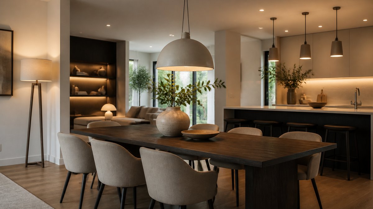How to Layer Lighting in Open Plan Dining Rooms
