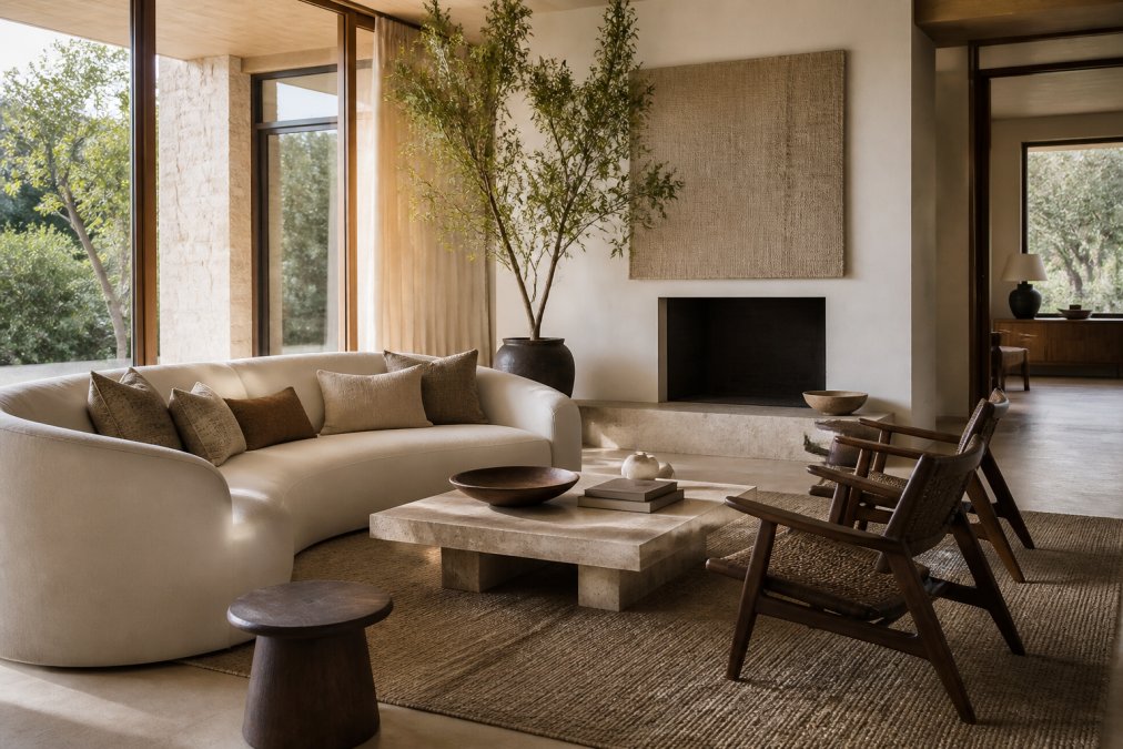 How to Style Luxury Living Rooms with Natural Materials