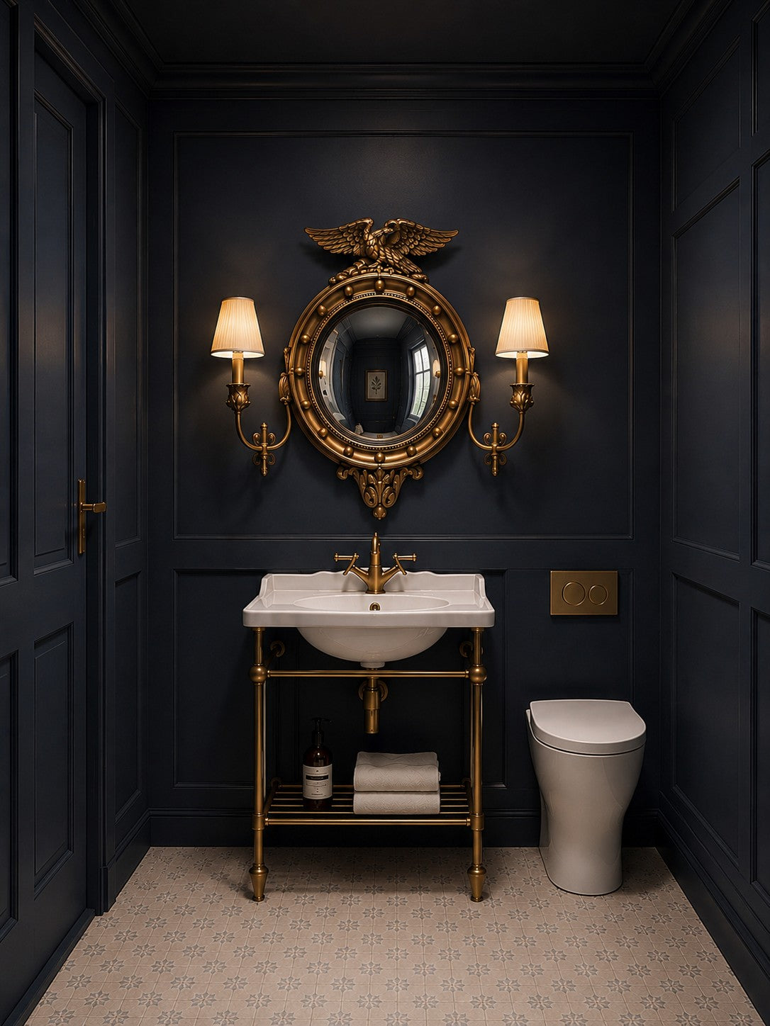 George IV Style Gilt Framed Convex Mirror