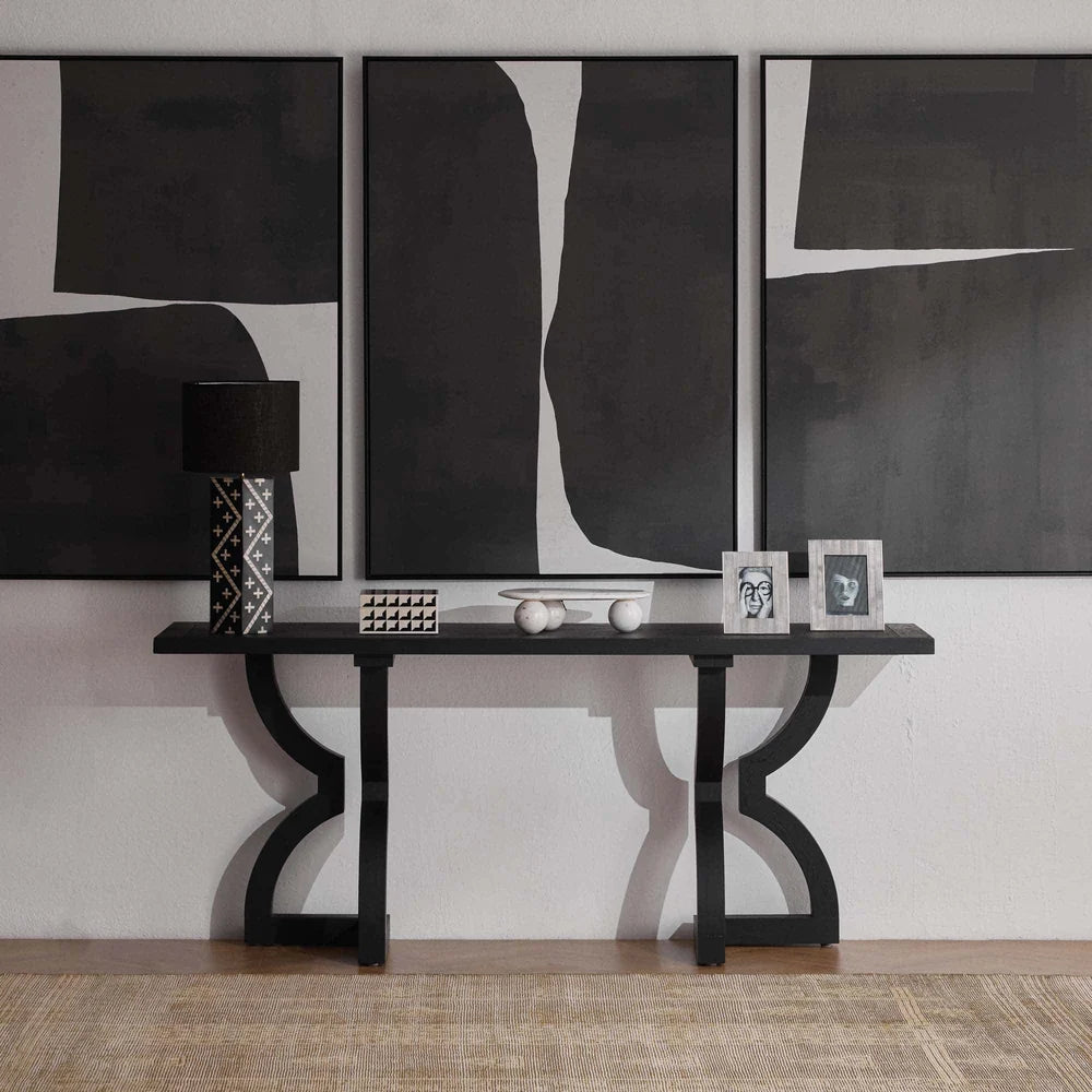 Houga Console Satin Black Oak