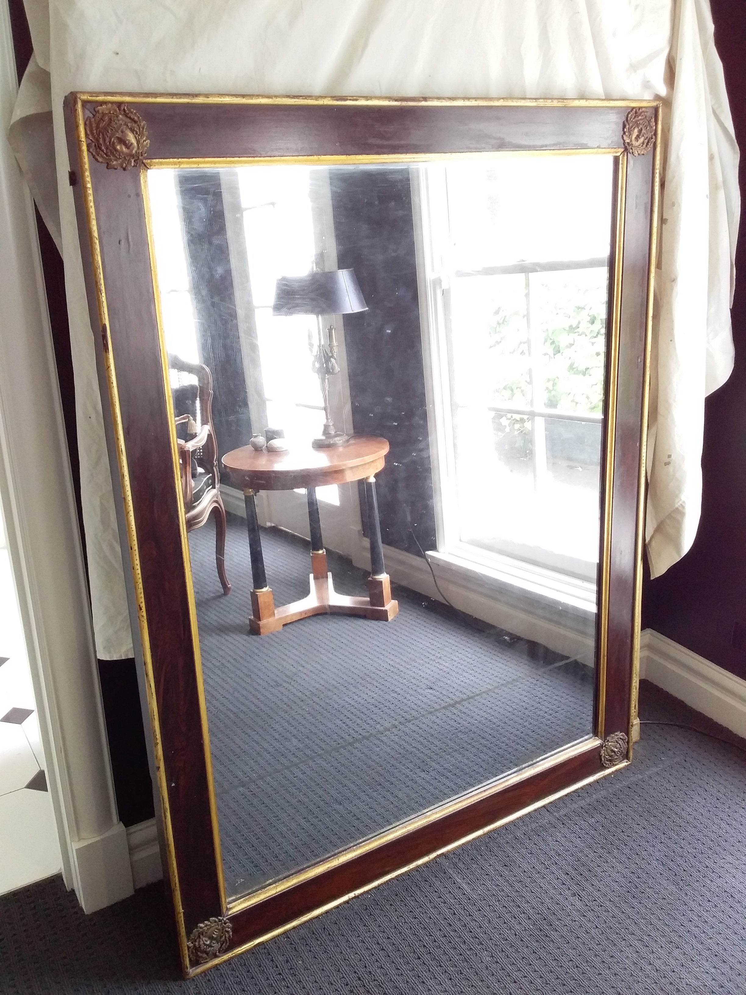 Large Italian Faux timber with Gilt edges Mirror