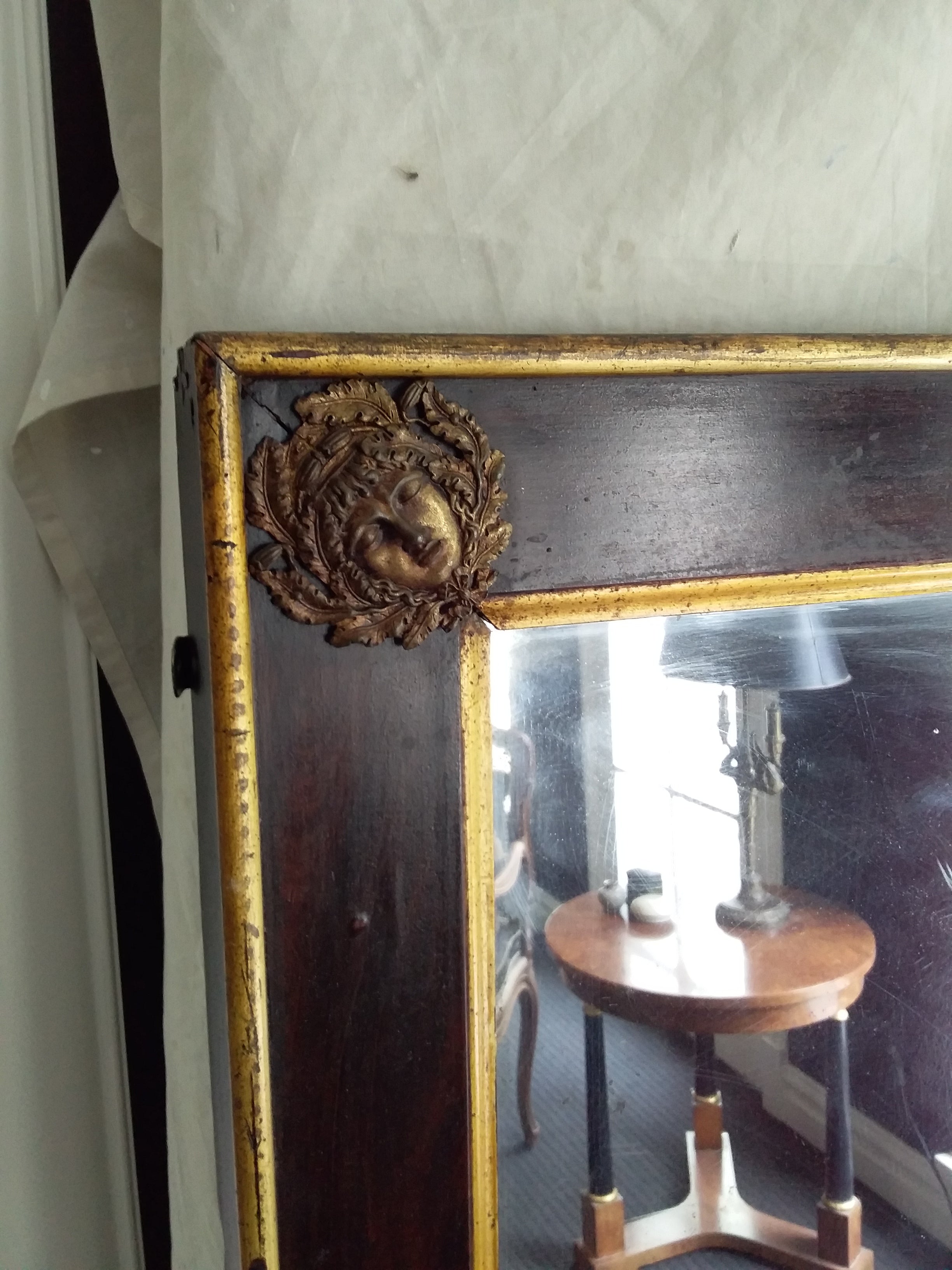 Large Italian Faux timber with Gilt edges Mirror