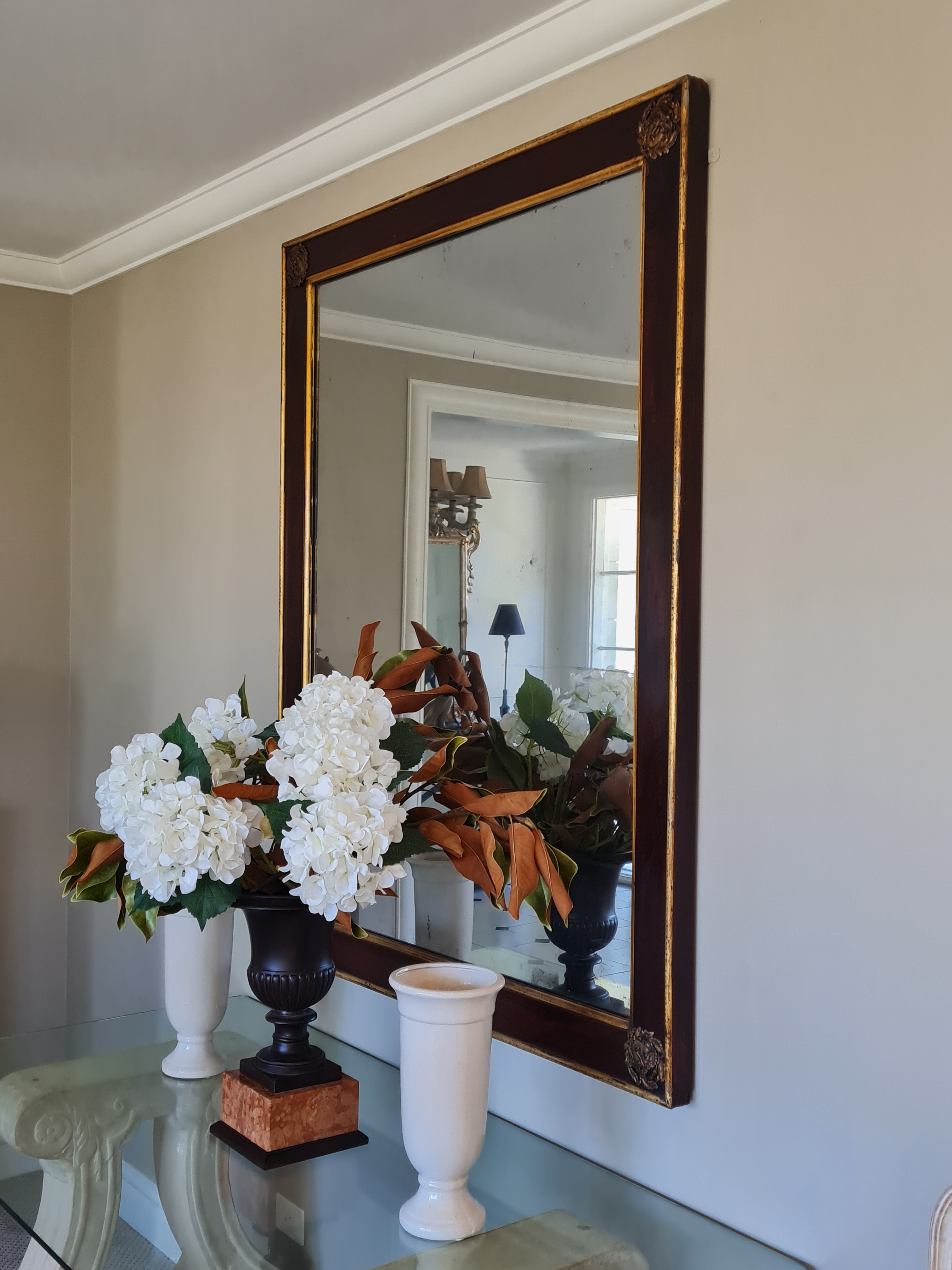 Large Italian Faux timber with Gilt edges Mirror