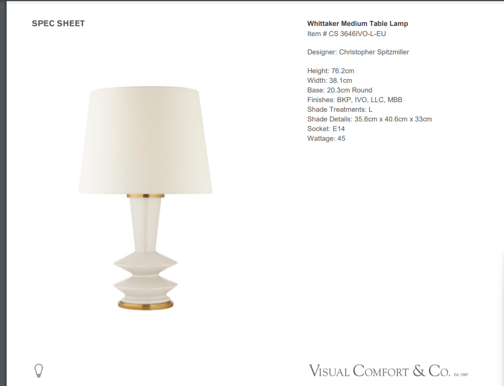 Visual Comfort Christopher Spitzmiller Whittaker Table Lamp