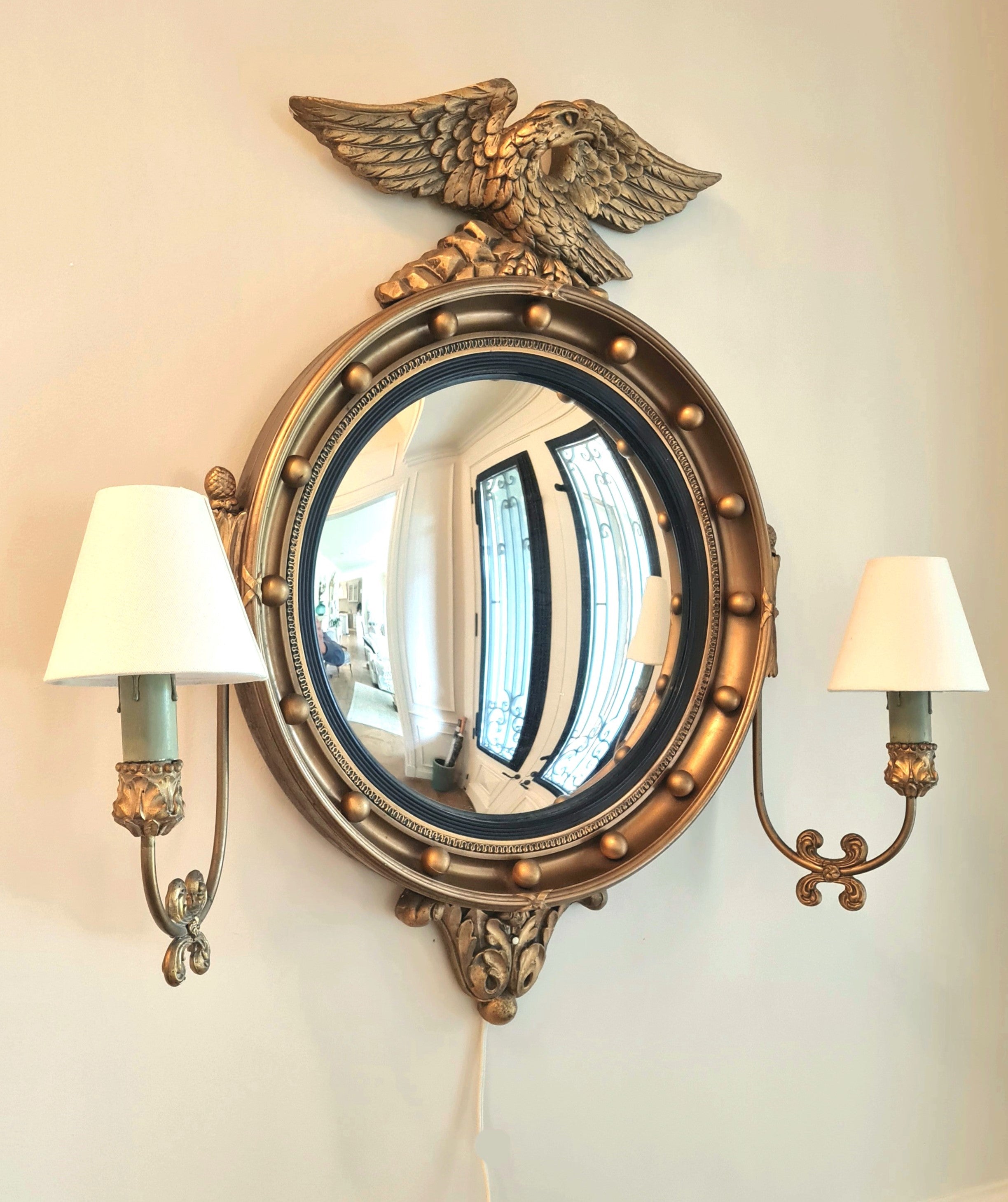 George IV Style Gilt Framed Convex Mirror