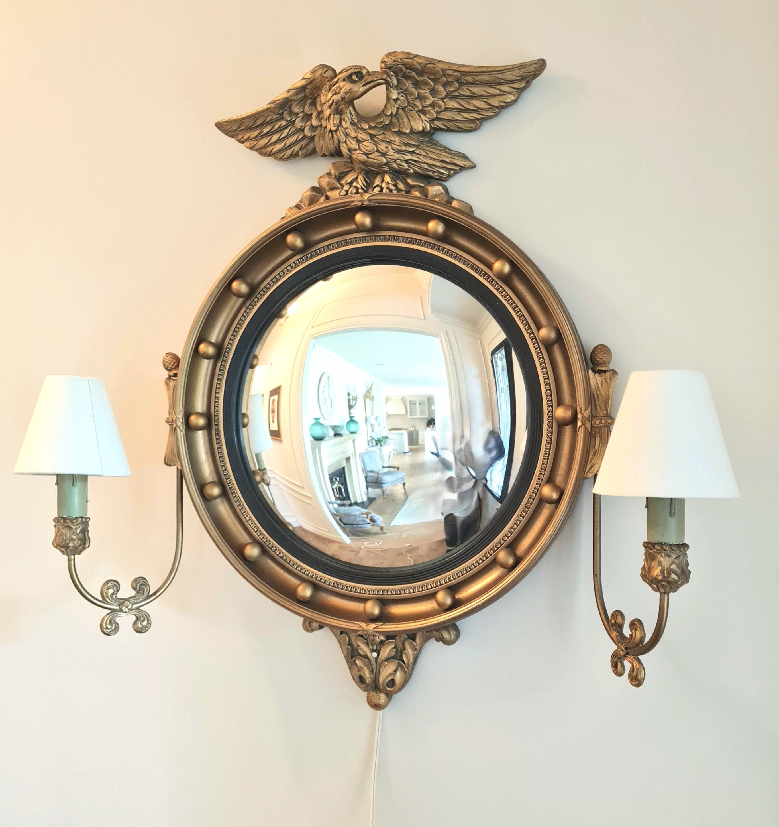 George IV Style Gilt Framed Convex Mirror