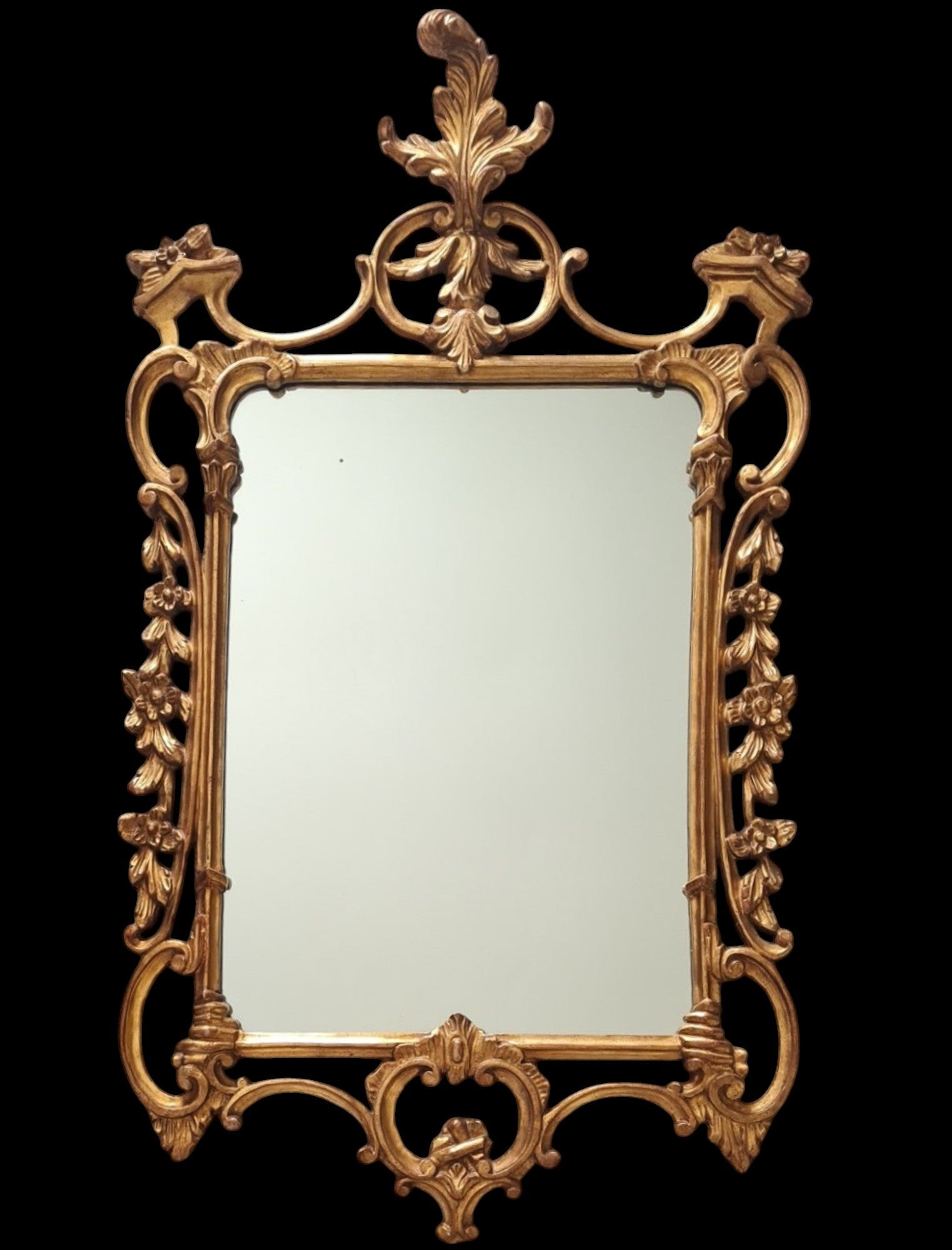 George III Giltwood Mirror with Prince of Wales Feather Cresting