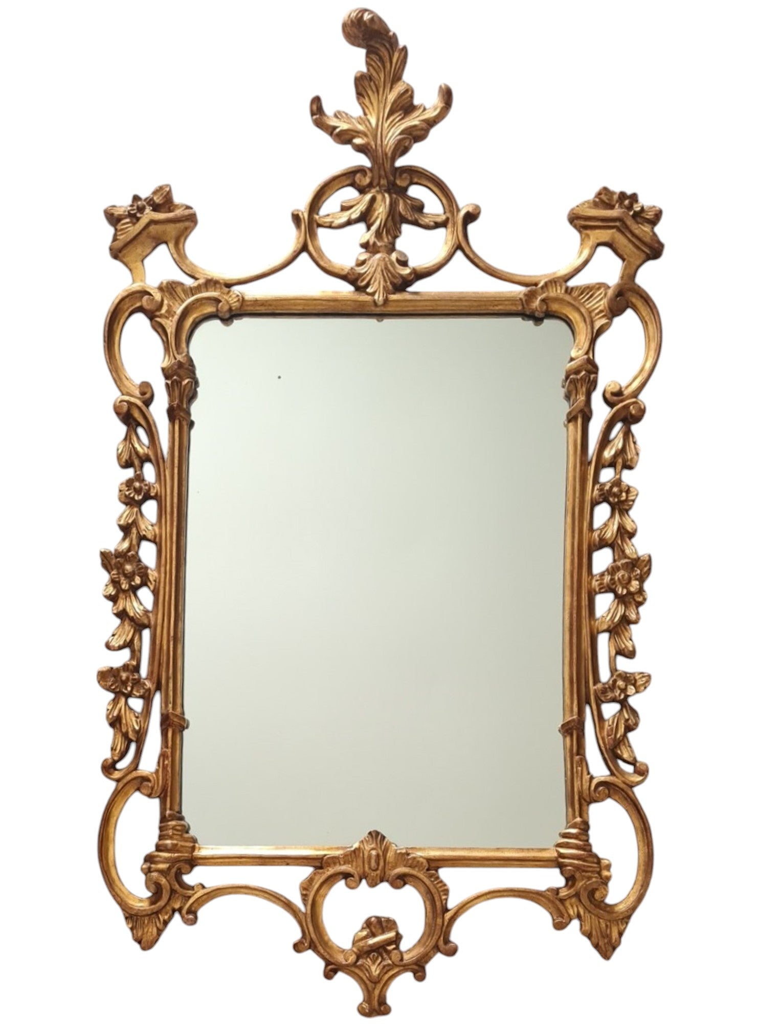 George III Giltwood Mirror with Prince of Wales Feather Cresting