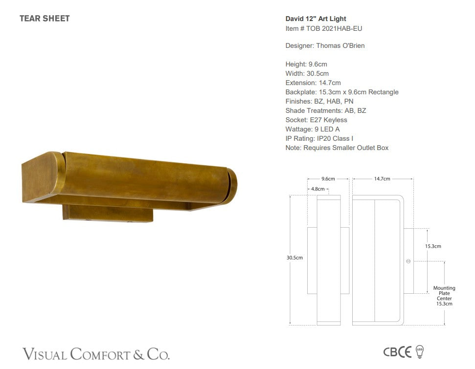 Visual Comfort Thomas O'Brien David Art Light